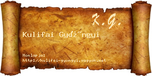 Kulifai Gyöngyi névjegykártya