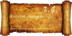 Kulifai Gyöngyi névjegykártya